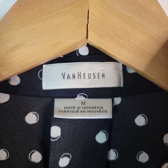 Van Heusen Black Polka Dot Button-Up Shirt - Picture 3 of 11